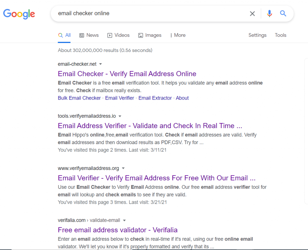 email checker online google top results