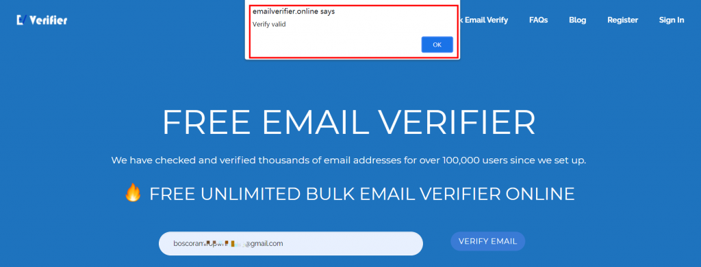 valid result-free email verifier online
